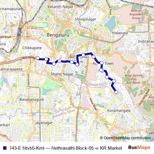 143-E Ntvb5-Kmt bus Line Map