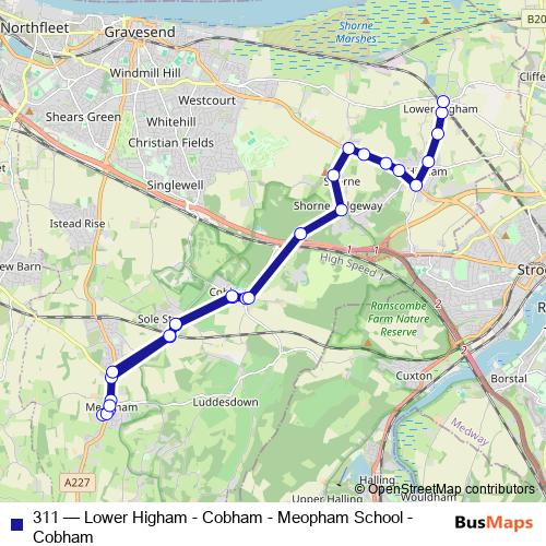 311 bus Line Map