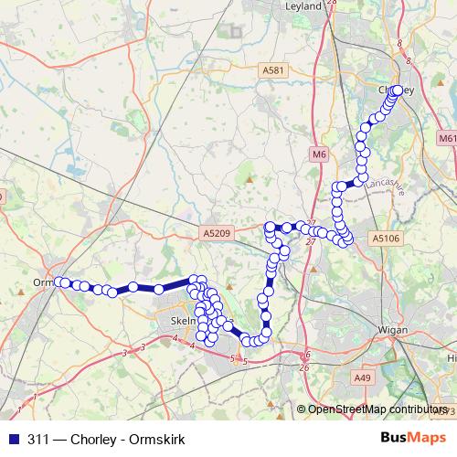 311 bus Line Map