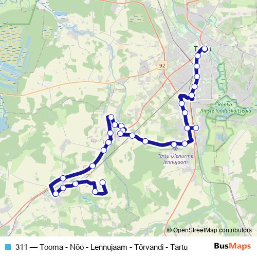 311 bus Line Map
