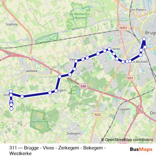 311 bus Line Map