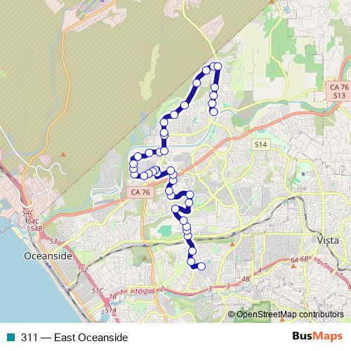 311 bus Line Map