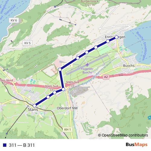 311 bus Line Map