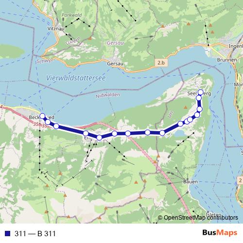 311 bus Line Map