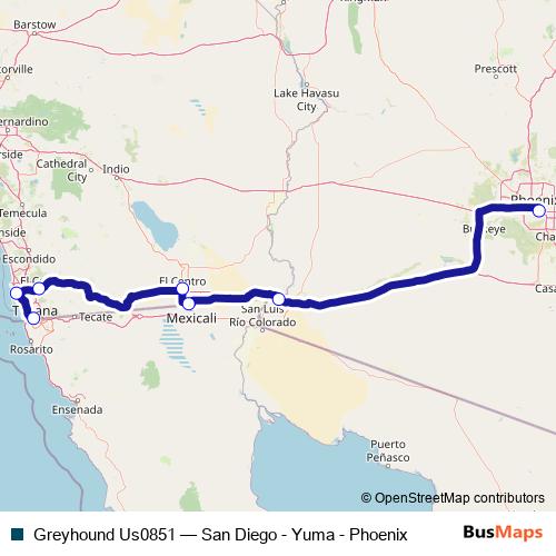 Greyhound Us0851 bus Line Map