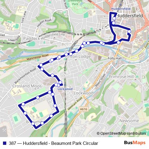 387 bus Line Map