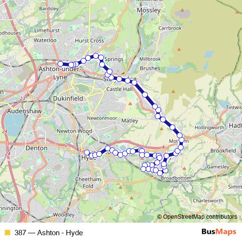 387 bus Line Map