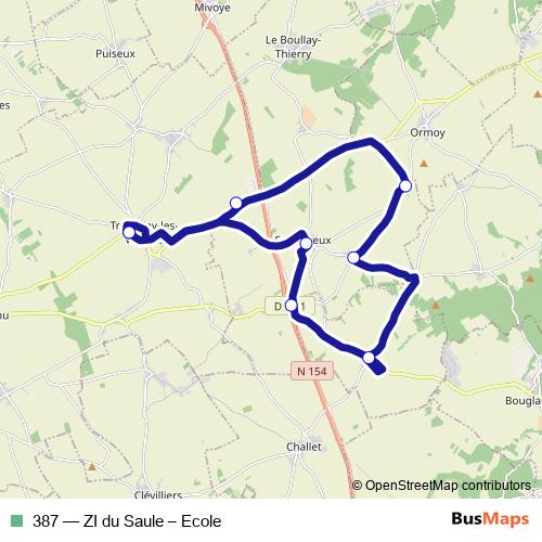387 bus Line Map