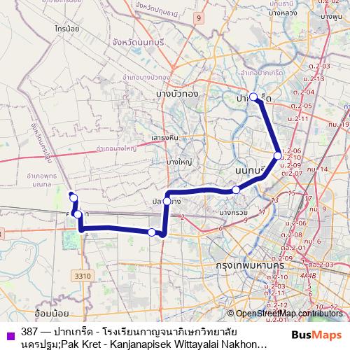 387 bus Line Map