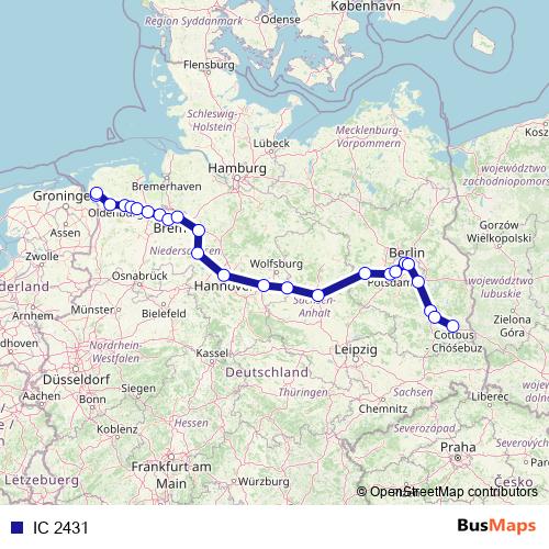 IC 2431 rail Line Map