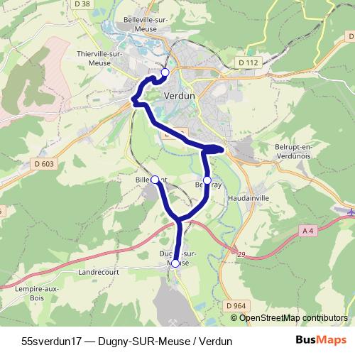 55sverdun17 bus Line Map