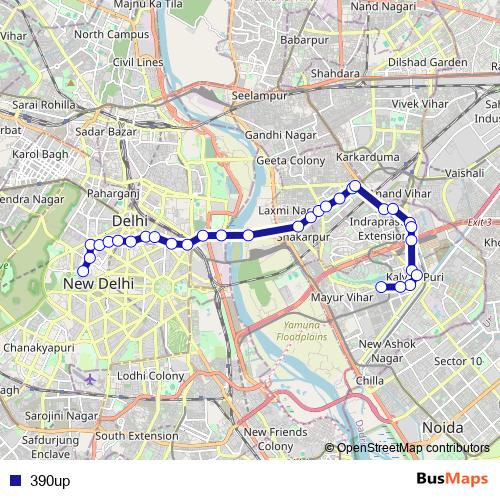 390up bus Line Map