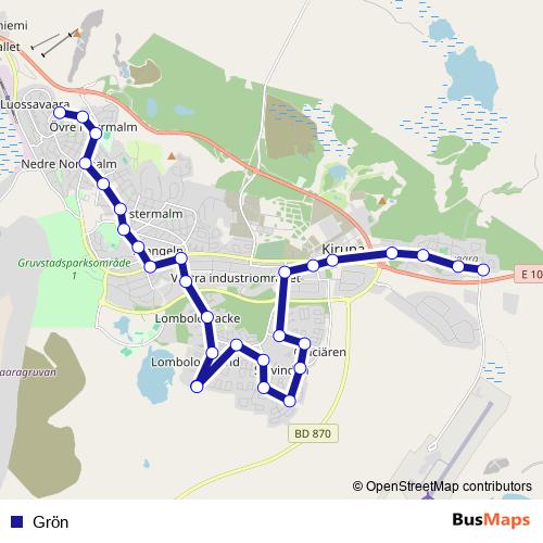 Grön bus Line Map