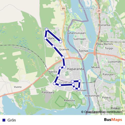 Grön bus Line Map