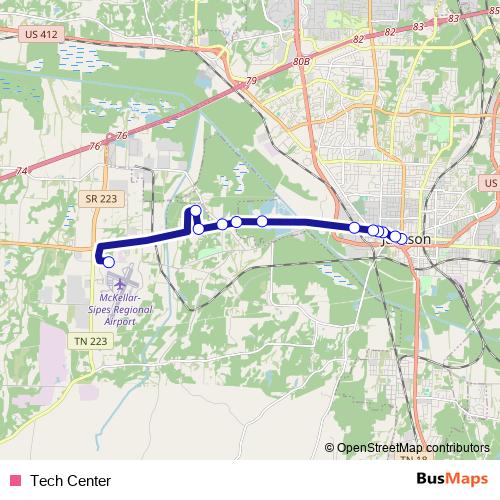 Tech Center bus Line Map