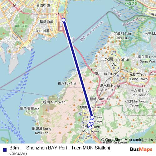 B3m bus Line Map