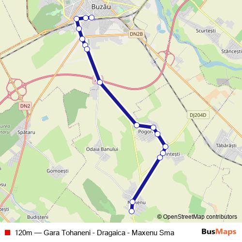 120m bus Line Map