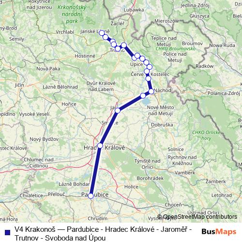 V4 Krakonoš rail Line Map