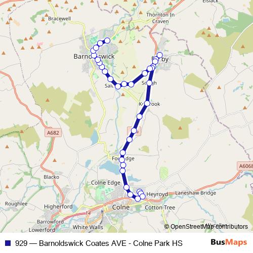 929 bus Line Map