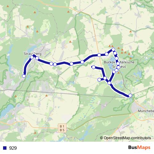 929 bus Line Map