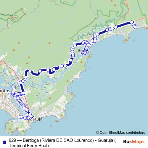 929 bus Line Map