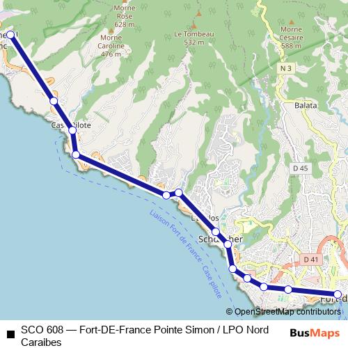SCO 608 bus Line Map