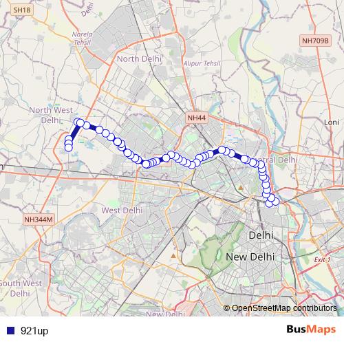 921up bus Line Map