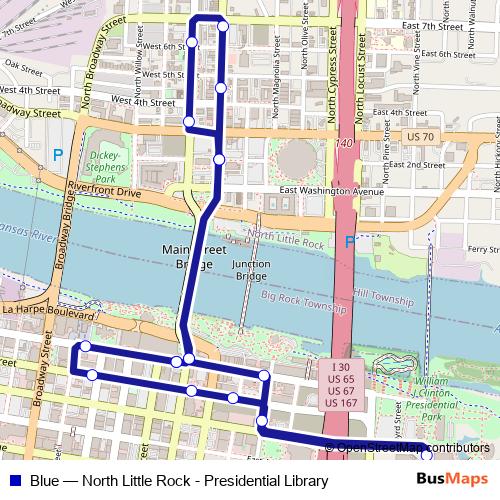 Blue tram Line Map