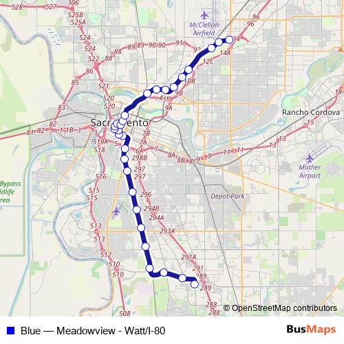 Blue tram Line Map