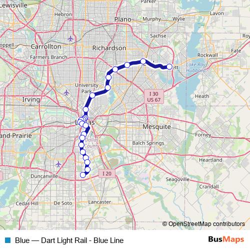 Blue tram Line Map