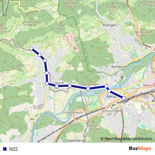 N22 bus Line Map