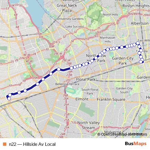 n22 bus Line Map