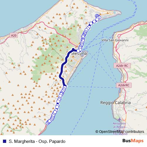S. Margherita - Osp. Papardo bus Line Map