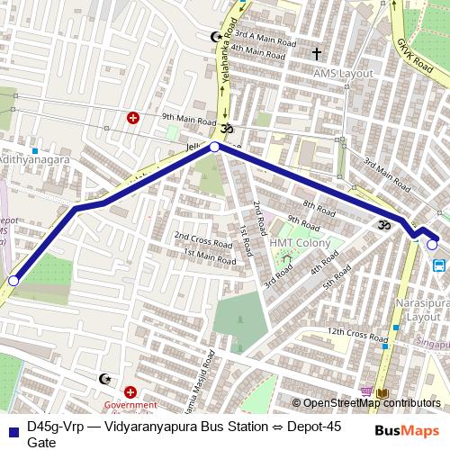 D45g-Vrp bus Line Map