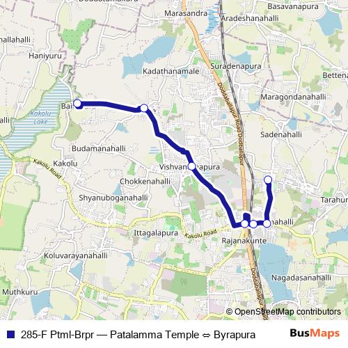 285-F Ptml-Brpr bus Line Map