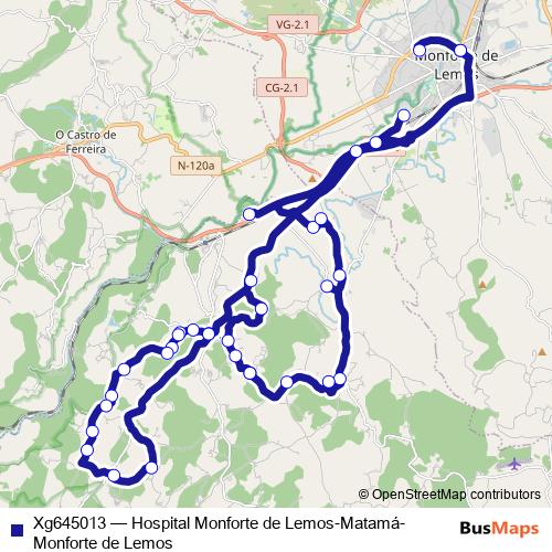 Xg645013 bus Line Map
