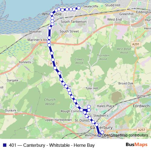 401 bus Line Map