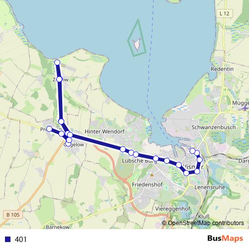 401 bus Line Map