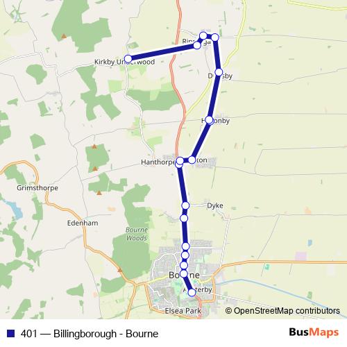 401 bus Line Map