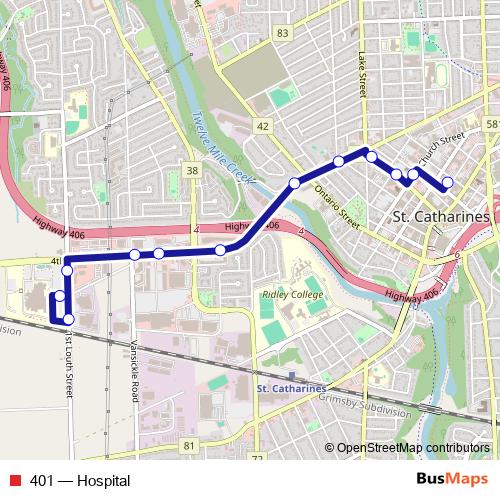 401 bus Line Map