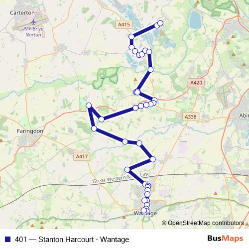 401 bus Line Map