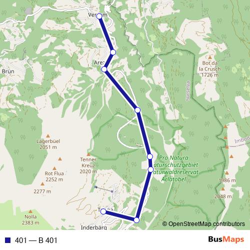 401 bus Line Map