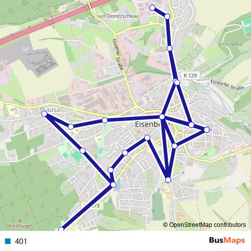 401 bus Line Map
