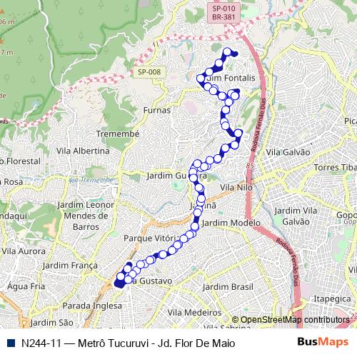 N244-11 bus Line Map
