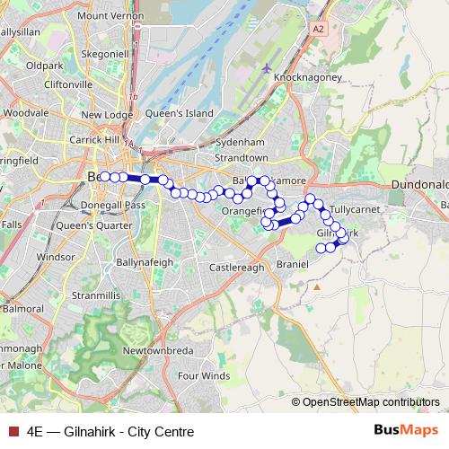 4E bus Line Map