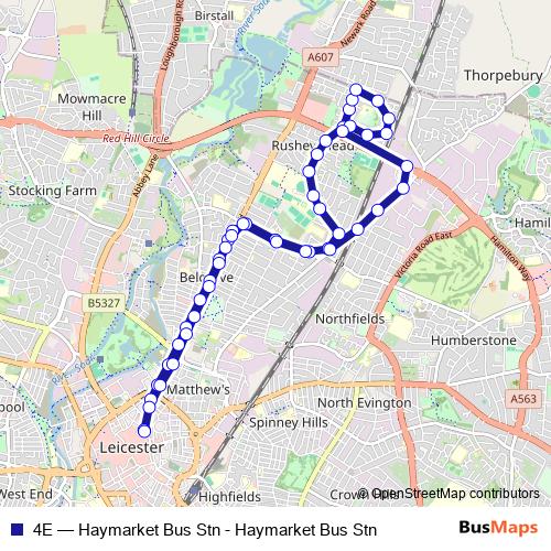 4E bus Line Map