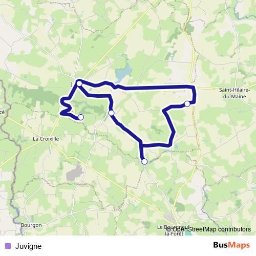 Juvigne bus Line Map