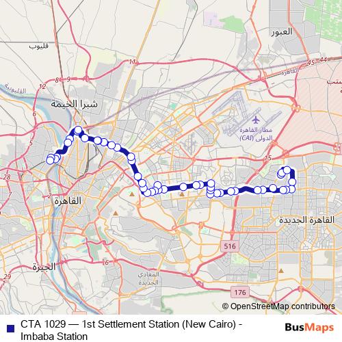 CTA 1029 bus Line Map