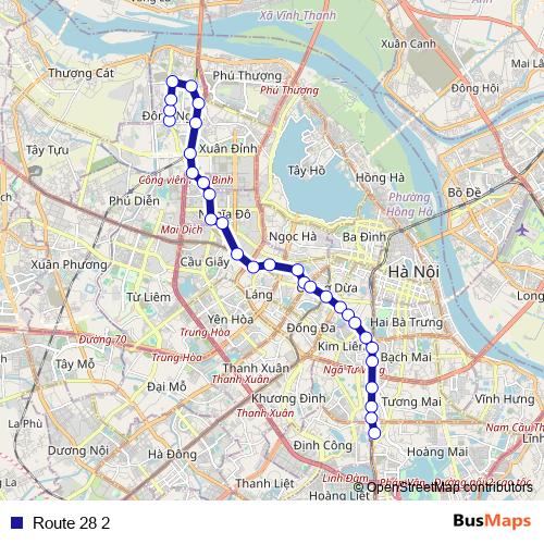 Route 28 2 bus Line Map