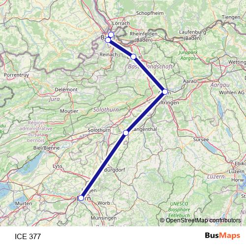 ICE 377 rail Line Map